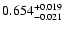 $\rm0.654^{+ 0.019}_{- 0.021 }$