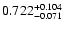 $\rm0.722^{+ 0.104}_{- 0.071 }$