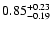 $\rm0.85^{+ 0.23}_{- 0.19 }$