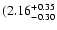 $\rm (2.16^{+ 0.35}_{- 0.30 }$