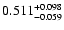 $\rm0.511^{+ 0.098}_{- 0.059 }$
