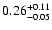 $\rm0.26^{+ 0.11}_{- 0.05 }$