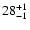$\rm 28^{+ 1}_{- 1 }$