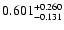 $\rm0.601^{+ 0.260}_{- 0.131 }$
