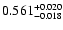 $\rm0.561^{+ 0.020}_{- 0.018 }$