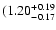$\rm (1.20^{+ 0.19}_{- 0.17 }$
