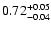 $\rm0.72^{+ 0.05}_{- 0.04 }$