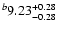 $^b\rm 9.23^{+ 0.28}_{- 0.28 }$