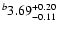 $^b\rm 3.69^{+ 0.20}_{- 0.11 }$