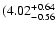 $\rm (4.02^{+ 0.64}_{- 0.56 }$