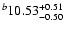 $^b\rm 10.53^{+ 0.51}_{- 0.50 }$