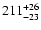 $\rm 211^{+ 26}_{- 23 }$