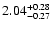 $\rm 2.04^{+ 0.28}_{- 0.27 }$