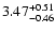 $\rm 3.47^{+ 0.51}_{- 0.46 }$