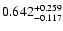 $\rm0.642^{+ 0.259}_{- 0.117 }$