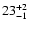 $\rm 23^{+ 2}_{- 1 }$