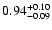 $\rm0.94^{+ 0.10}_{- 0.09 }$