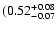 $\rm (0.52^{+ 0.08}_{- 0.07 }$