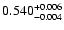 $\rm0.540^{+ 0.006}_{- 0.004 }$
