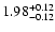 $\rm 1.98^{+ 0.12}_{- 0.12 }$
