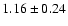 $ 1.16 \pm0.24 $