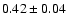 $ 0.42 \pm0.04 $