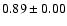 $ 0.89 \pm0.00$
