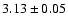 $ 3.13 \pm0.05 $