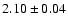 $ 2.10 \pm0.04 $