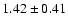 $ 1.42 \pm0.41$