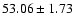 $53.06 \pm1.73 $