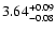 $\rm 3.64^{+ 0.09}_{- 0.08 }$
