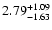 $\rm 2.79^{+ 1.09}_{- 1.63 }$