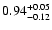 $\rm0.94^{+ 0.05}_{- 0.12 }$