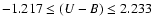$-1.217\leq (U-B) \leq 2.233$