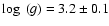 $\log~(g)=3.2\pm0.1$