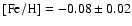 $\rm {[Fe/H]}
= -0.08\pm0.02$
