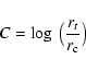 \begin{displaymath}C = \log~ \bigl(\frac{r_t}{r_{\rm c}}\bigr)
\end{displaymath}