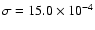$\sigma=15.0\times 10^{-4}$