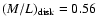 $(M/L)_{\rm disk} = 0.56$
