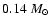 $ 0.14~M_\odot$
