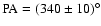 ${\rm PA} = (340 \pm 10) ^\circ$