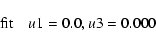 \begin{displaymath}{\rm fit}\quad u1 = 0.0, u3 = 0.000\end{displaymath}