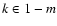 $k \in 1-m$