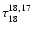 $\tau^{18,17}_{18}$