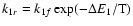 $k_{1r}=k_{1f}\exp(-\Delta E_1/{\rm T})$