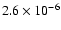 $2.6\times 10^{-6}$