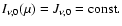 $I_{\nu,0}(\mu)=J_{\nu,0}={\rm const}.$