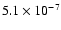 $5.1\times 10^{-7}$