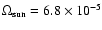 $\Omega_{\rm sun} = 6.8 \times 10^{-5} $